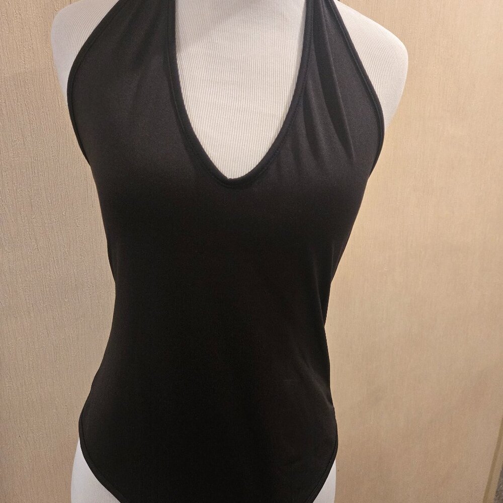 Bodysuit, black, halter